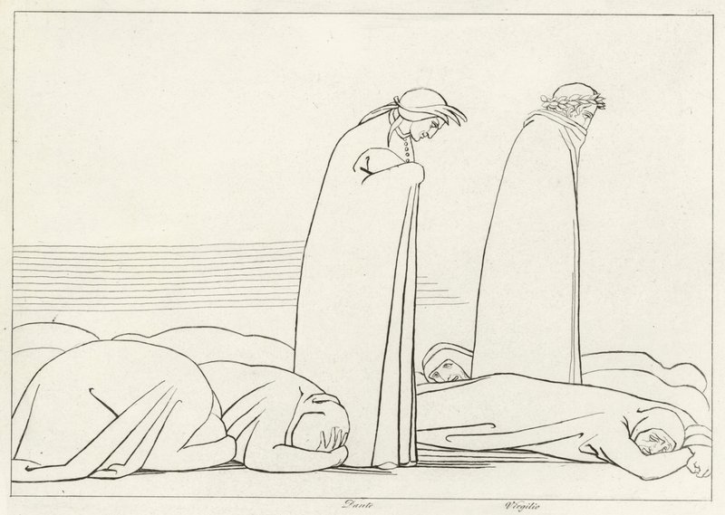 A Região de Avareza, Purgatório, Canto 19 (gravura) de John (after) Flaxman