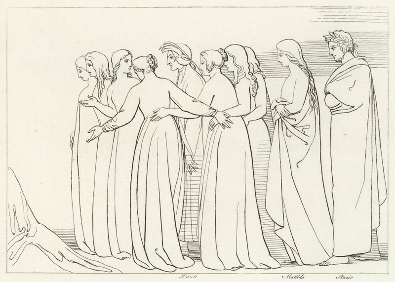 O Rio Eunoe, Purgatório, Canto 33 (gravura) de John (after) Flaxman