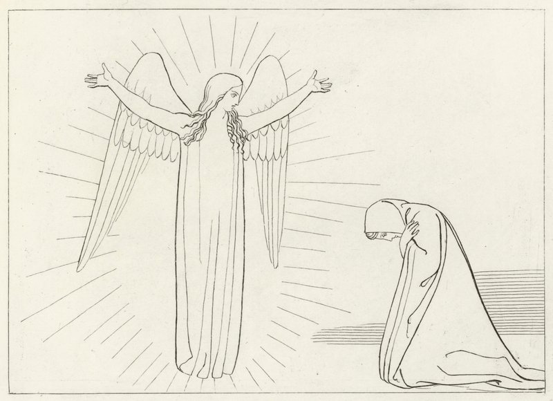 A Saudação, Purgatório, Canto 10 (gravura) de John (after) Flaxman