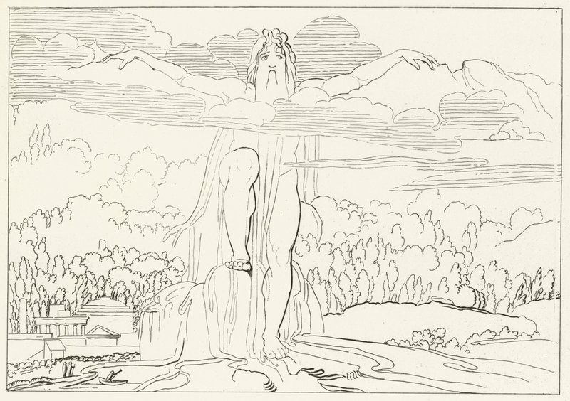 A Estátua dos Quatro Metais, Inferno, Canto 14 (gravura) de John (after) Flaxman