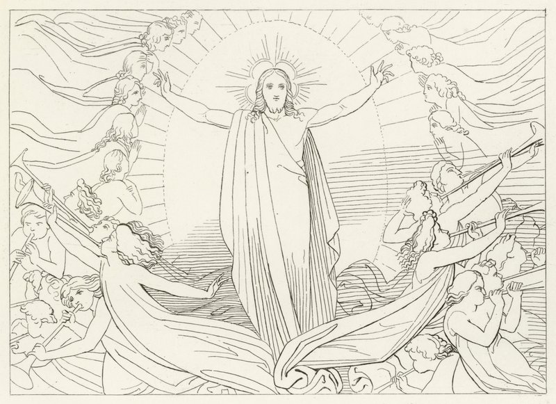 O Triunfo de Cristo, Paraíso, Canto 23 (gravura) de John (after) Flaxman