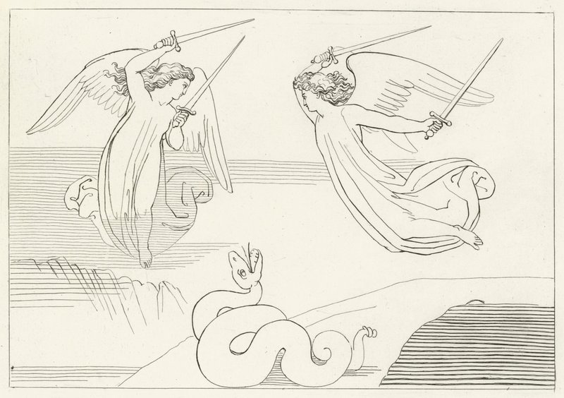 O Vale, Purgatório, Canto 8 (gravura) de John (after) Flaxman