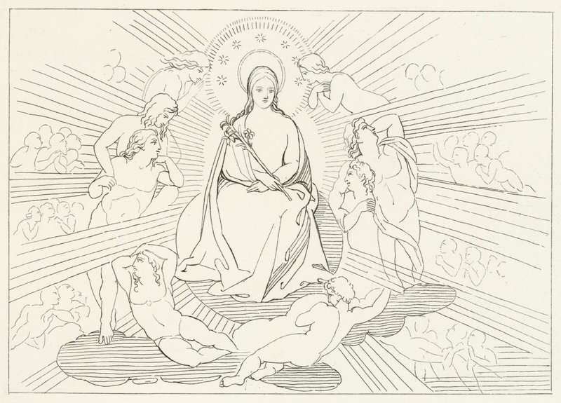 A Virgem Maria, Paraíso, Canto 31 (gravura) de John (after) Flaxman