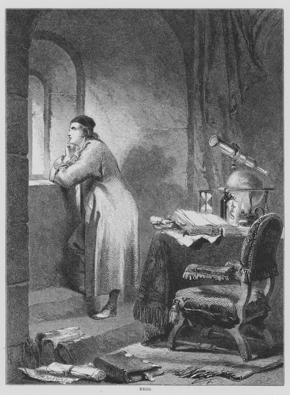 John Milton, A Pensiva (gravura) de John (after) Gilbert