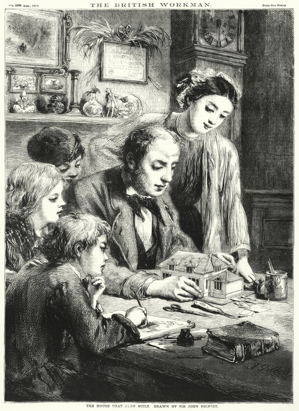 A Casa que John construiu (gravura) de John (after) Gilbert