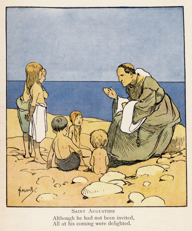 Santo Agostinho (litografia a cores) de John (after) Hassall