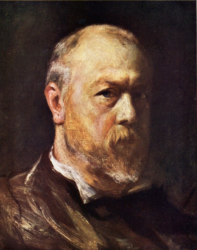 Retrato de John Pettie sozinho (litografia a cores) de John (after) Pettie