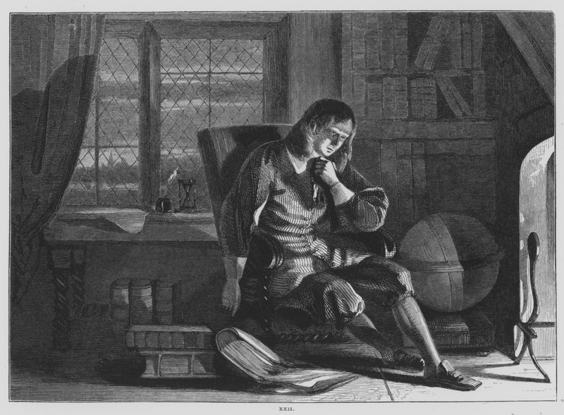 John Milton, A Pensiva (gravura) de John (after) Phillip