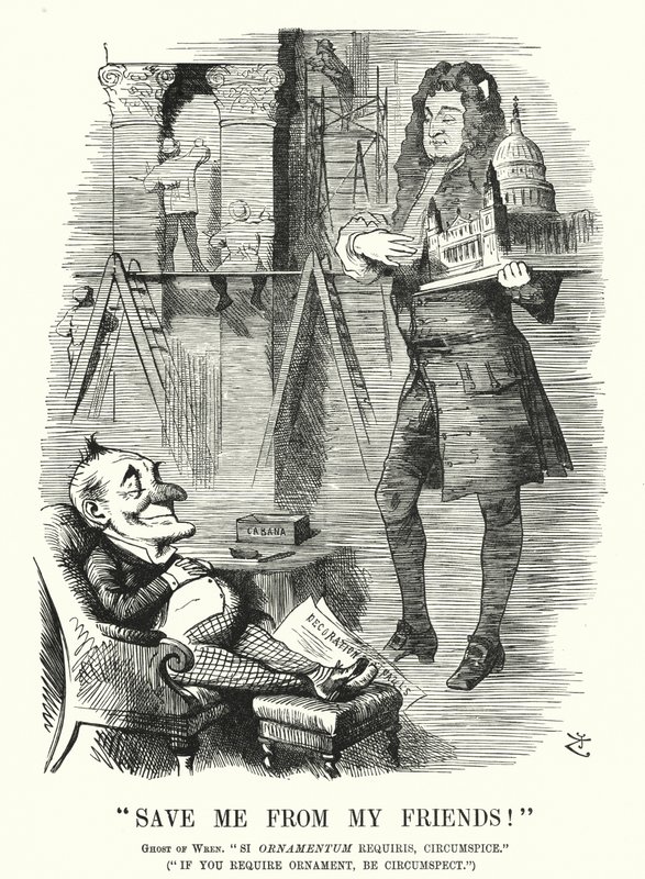 Soco cartoon: Save Me from My Friends - o fantasma de Sir Christopher Wren e a decoração da Catedral de St Paul