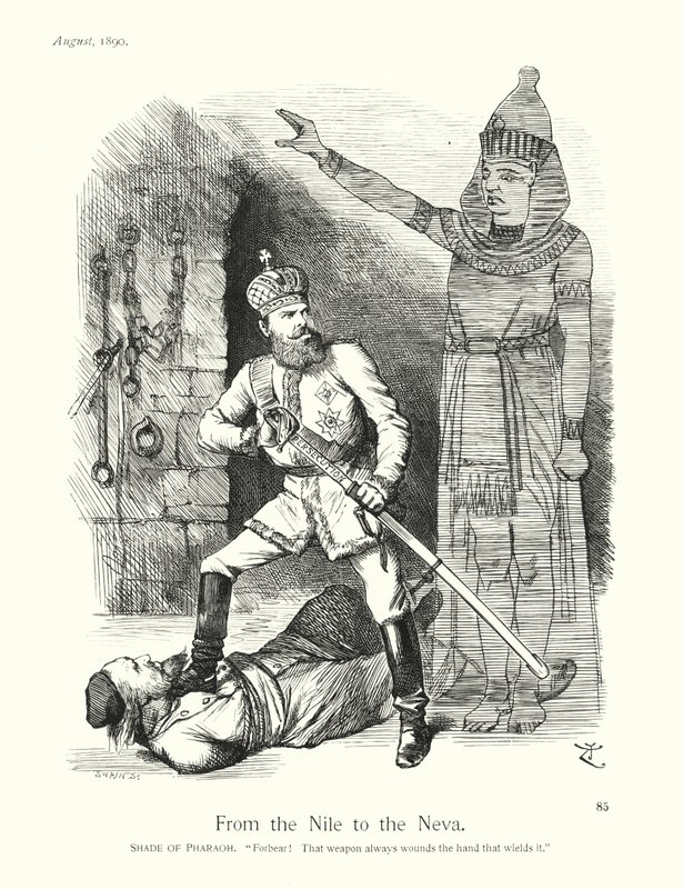 Desenho animado de Sir John Tenniel: Do Nilo ao Neva (gravura) de John (after) Tenniel