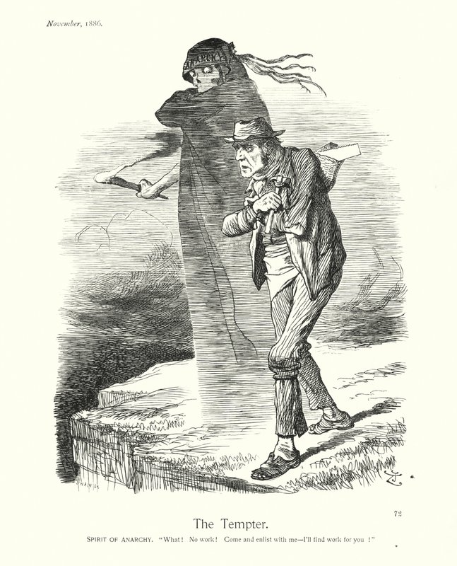 Desenho animado de Sir John Tenniel: O Tentador (gravura) de John (after) Tenniel