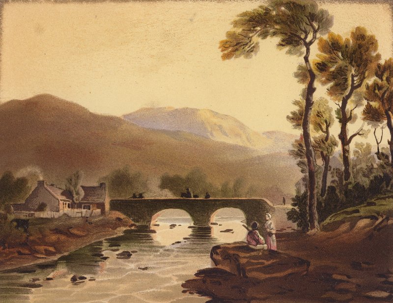 Ponte de Beddgelert (litografia a cores) de John (after) Varley