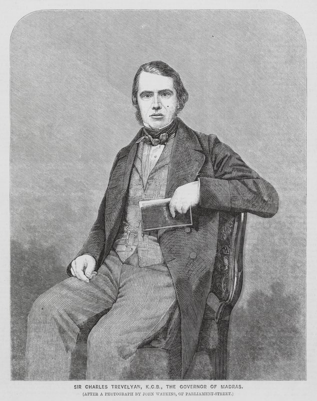 Sir Charles Trevelyan, administrador colonial britânico (gravura) de John (after) Watkins