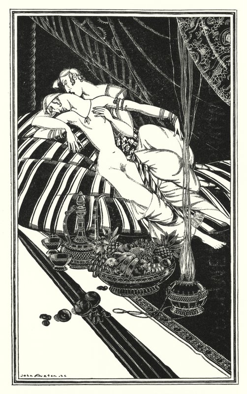 Ilustração para Don Juan de Lord Byron: Haidee e Juan não eram casados, a culpa era deles, não minha (litho) de John Austen
