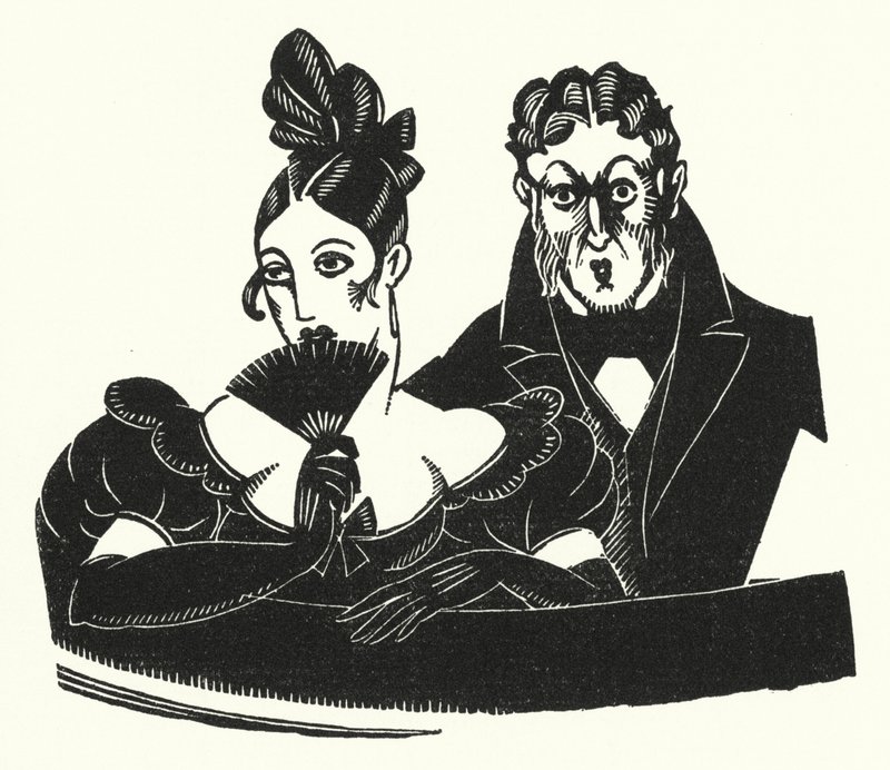 Ilustração para Madame Bovary por Gustave Flaubert (lito) de John Austen