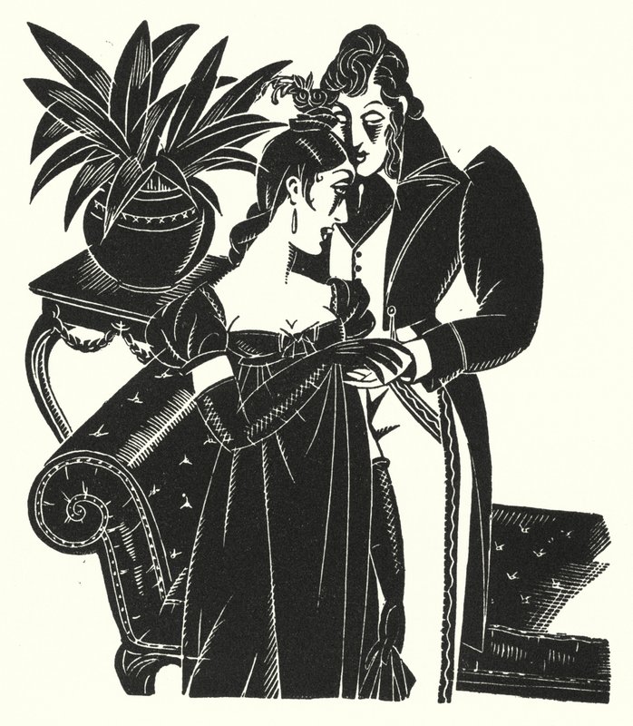 Ilustração para Madame Bovary por Gustave Flaubert (lito) de John Austen
