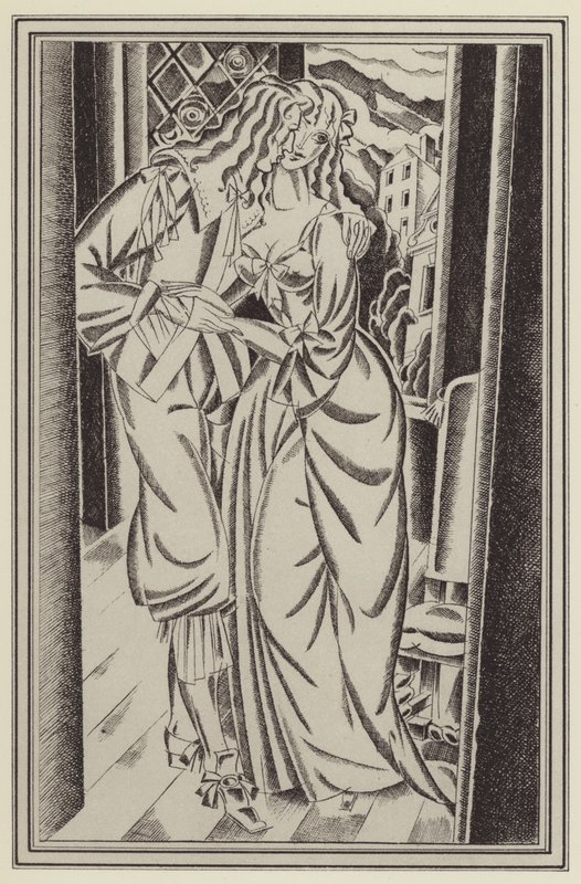 Ilustração para Moll Flanders por Daniel Defoe (litho) de John Austen