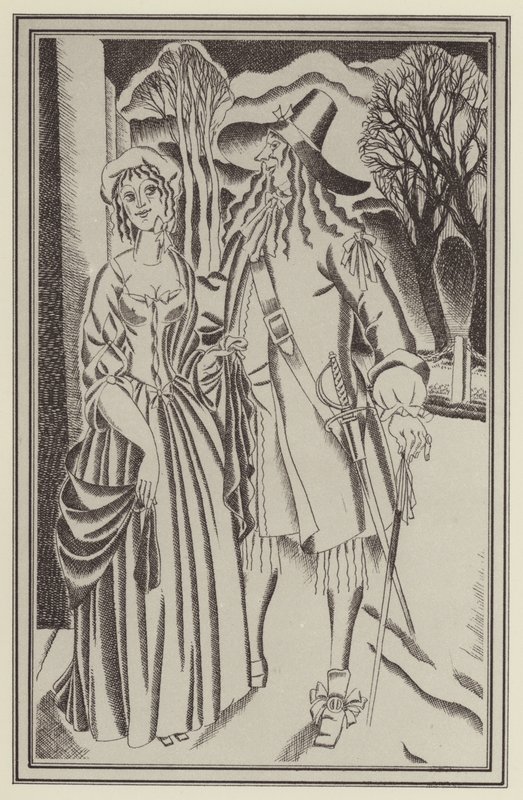 Ilustração para Moll Flanders por Daniel Defoe (litho) de John Austen
