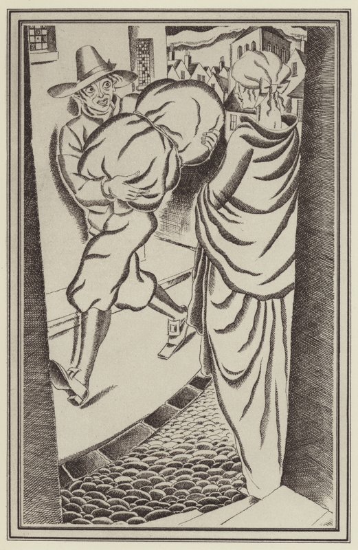 Ilustração para Moll Flanders por Daniel Defoe (litho) de John Austen