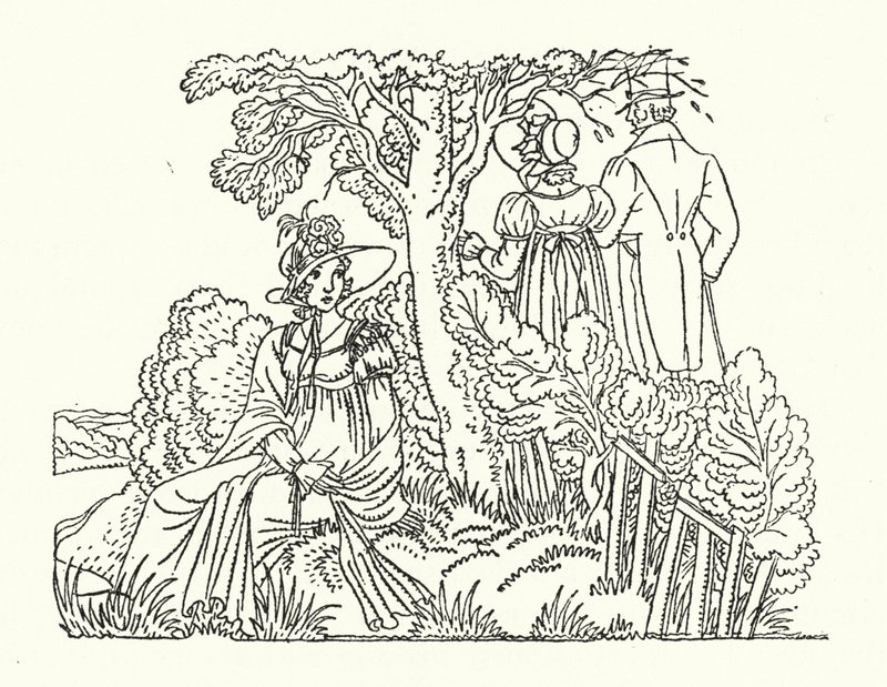 Ilustração para Persuasian por Jane Austen (lito a cores) de John Austen