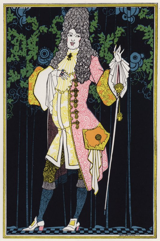 Ilustração para "Rogues In Porcelain", Uma Miscelânea de Poemas do Século XVIII (cor litho) de John Austen