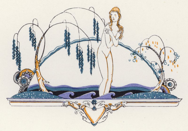Ilustração para "Rogues In Porcelain", Uma Miscelânea de Poemas do Século XVIII (lito a cores) de John Austen