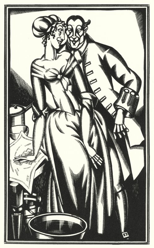 Ilustração para Tristram Shandy por Laurence Sterne (litho) de John Austen