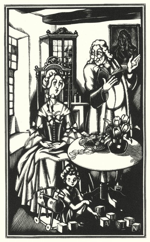 Ilustração para Tristram Shandy por Laurence Sterne (litho) de John Austen