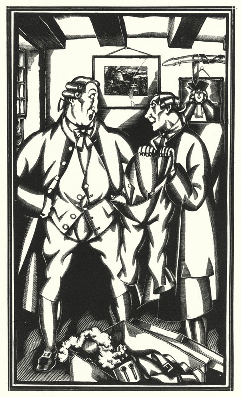 Ilustração para Tristram Shandy por Laurence Sterne (litho) de John Austen