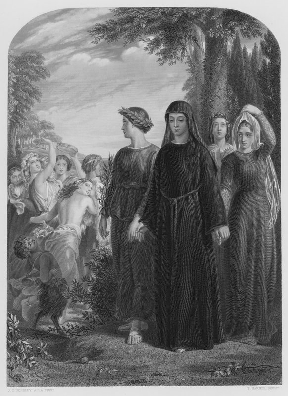 Il Penseroso, da foto da Coleção Real (gravura) de John Callcott Horsley
