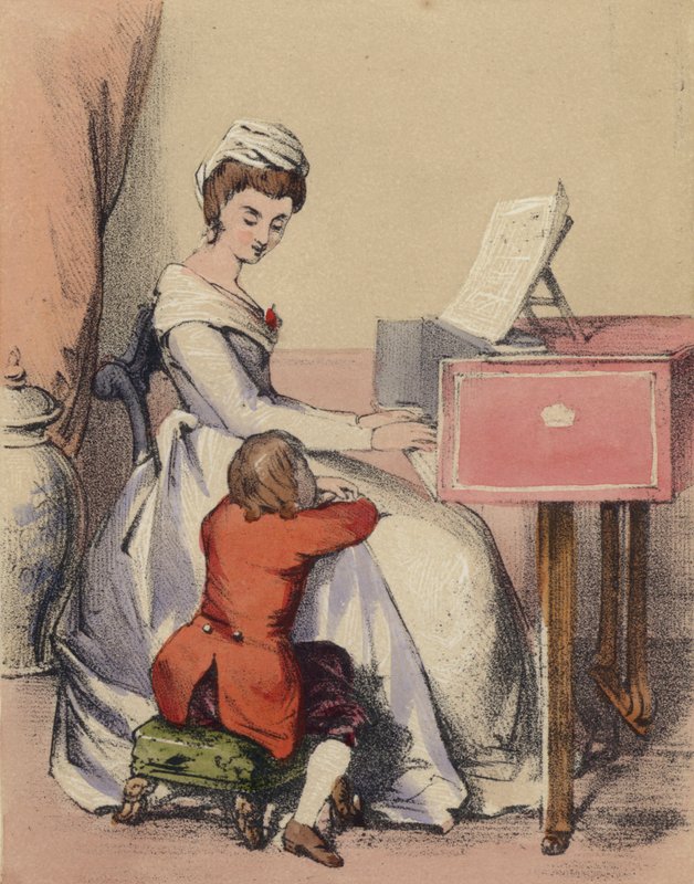 Marie Antoinette cantando ao Dauphin, filho do rei Louis XVI de John Callcott Horsley