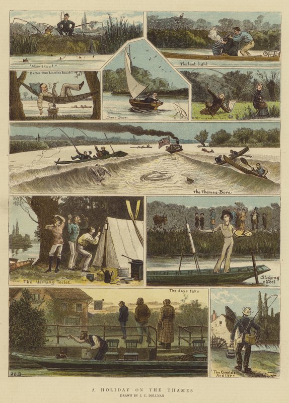 Um feriado no Tamisa (chromolitho) de John Charles (after) Dollman
