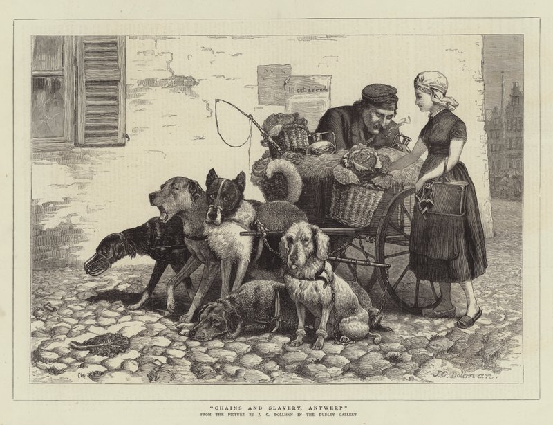 Cadeias e Escravatura, Antuérpia (gravura) de John Charles (after) Dollman