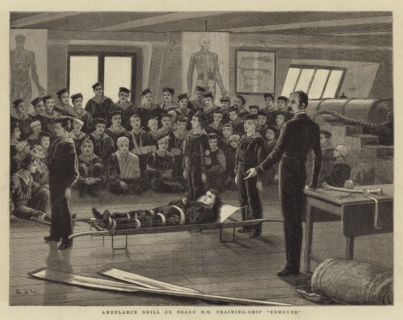 Broca de Ambulância a Bordo HM Training-Ship Exmouth de John Charles Dollman