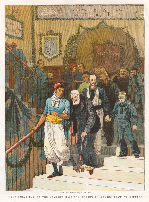 Dia de Natal no Hospital do Marinheiro, em Greenwich de John Charles Dollman