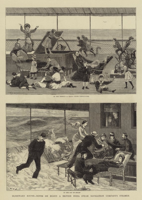Homeward Bound, anotações a bordo de um vaporizador da empresa de navegação a vapor da Índia Britânica de John Charles Dollman