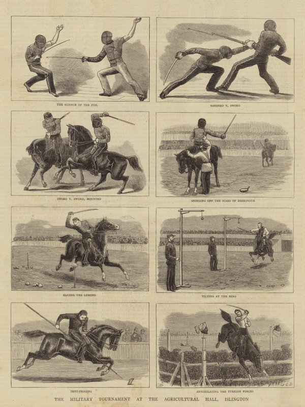 O torneio militar no salão agrícola, Islington de John Charles Dollman