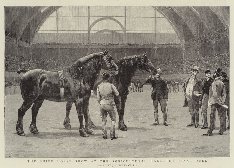 O Shire Horse Show no Salão Agrícola, o Duelo Final de John Charles Dollman