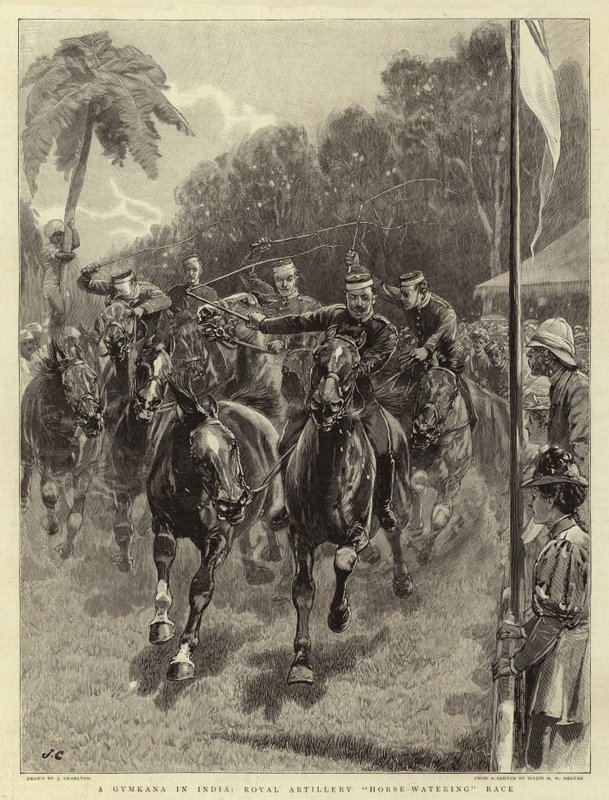Uma gincana na Índia, corrida de rega de artilharia real de John Charlton