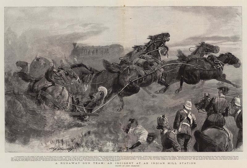 A Runaway Gun Team, um incidente em uma estação de Indian Hill de John Charlton