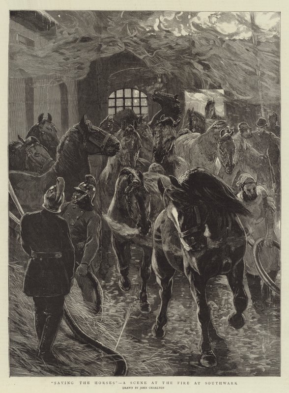 Salvando os Cavalos, uma Cena no Incêndio em Southwark de John Charlton