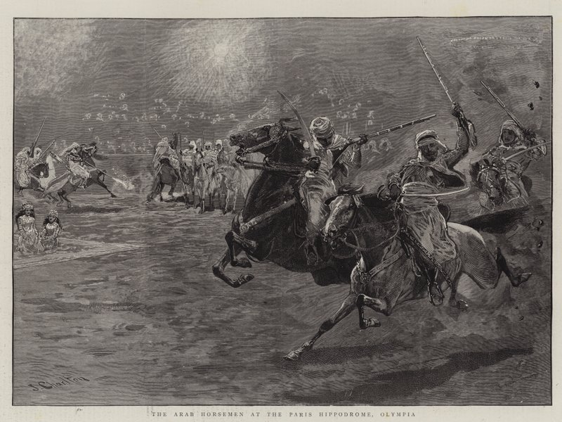 Os cavaleiros árabes no hipódromo de Paris, Olympia de John Charlton