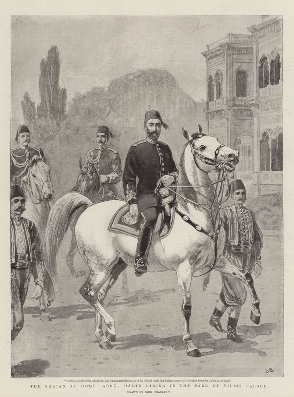 O Sultão em Casa, Abdul Hamid andando no Parque do Palácio de Yildiz de John Charlton