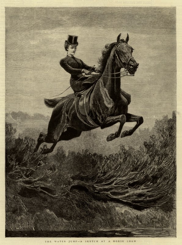 O salto de água, um esboço em um show de cavalo de John Charlton