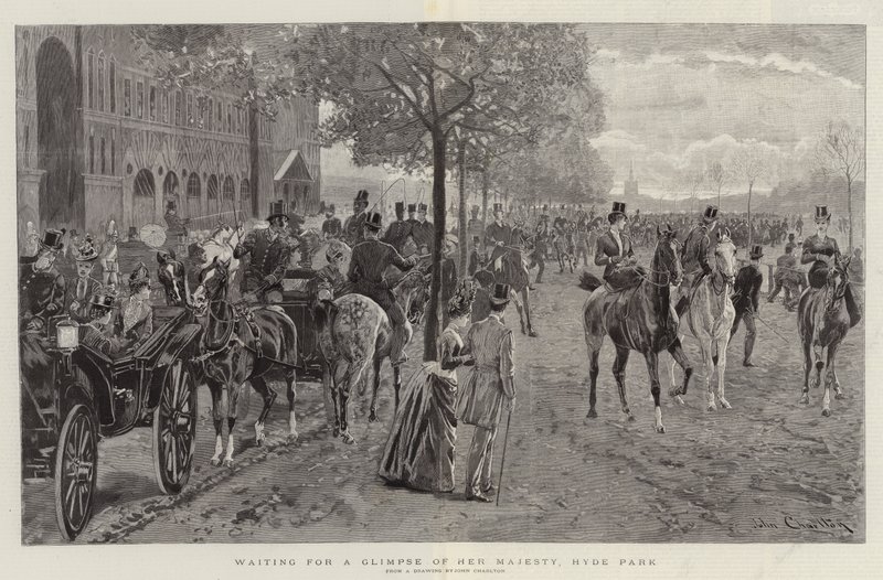 Esperando por um vislumbre de Sua Majestade, Hyde Park de John Charlton