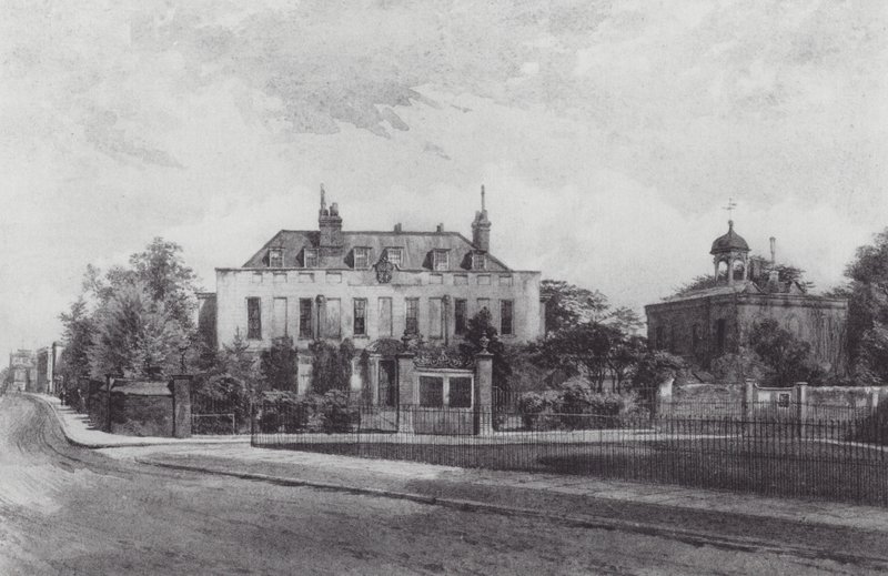 Londres perdida: Stockwell Park House, a partir de Stockwell Park (litografia) de John Crowther