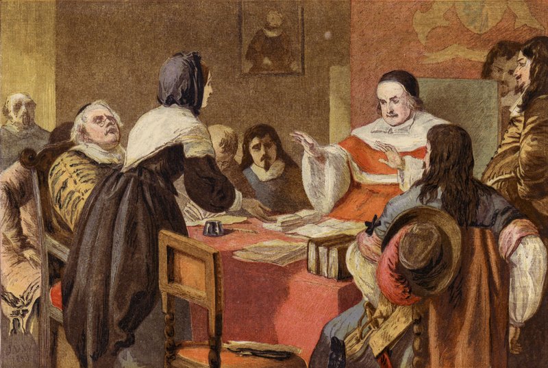 A esposa de John Bunyan implorando a Sir Matthew Hale pela libertação de seu marido de Bedford (chromolitho) de John Dawson Watson