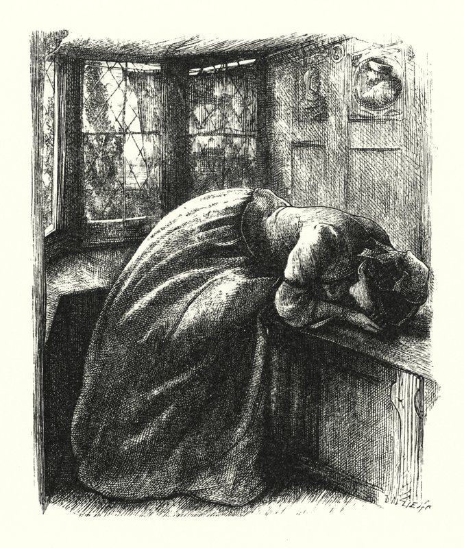 Mariana (gravura) de John Everett (after) Millais