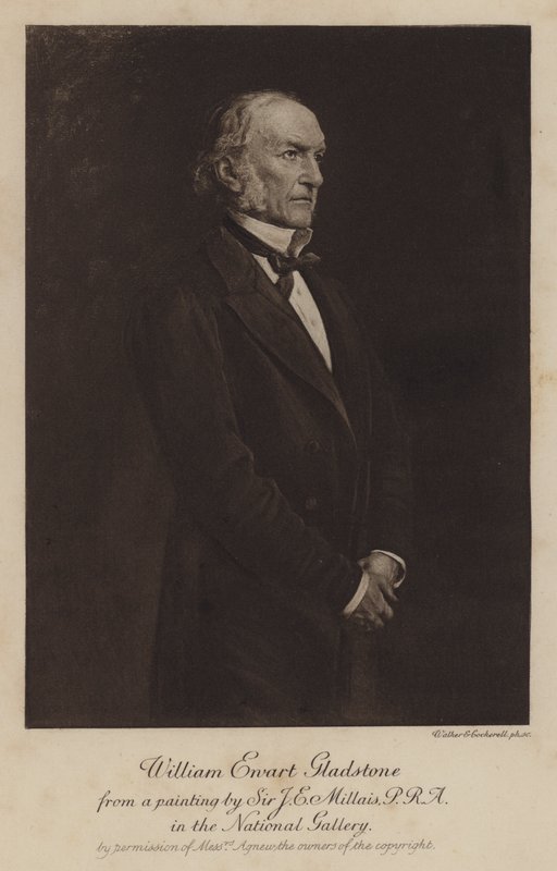 William Ewart Gladstone, estadista liberal britânico e primeiro-ministro (fotogravura) de John Everett (after) Millais