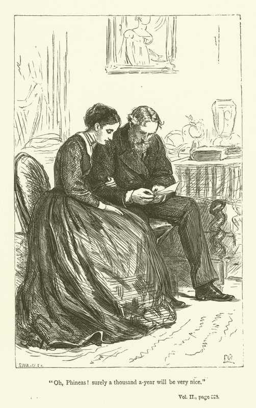 Ilustração para Phineas Finn por Anthony Trollope de John Everett Millais